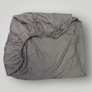 Brooklinen Luxe  King Fitted Sheet Grey White Pinstripe Sateen Bedding